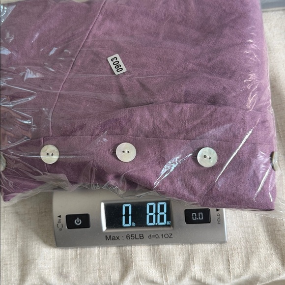 Madewell Kacie Mini Shirtdress Linen Blend Pearl Buttons in Antique Purple - Picture 11 of 11